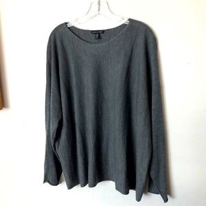 Luxury Eileen Fisher Italian merino top (grey)